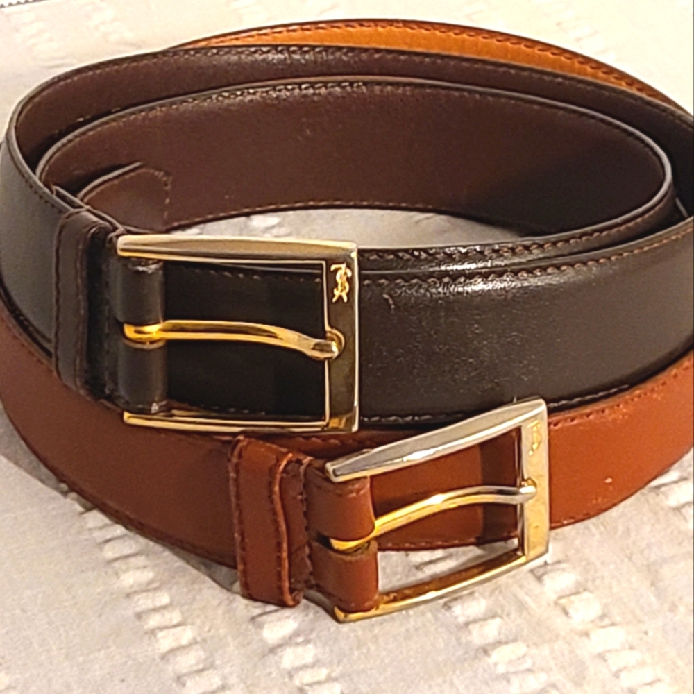 2 - YLS Yves Saint Laurent Leather Belts Size 34 - L